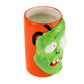 The Ceramic Monster Face Candle – Green features a quirky green monster face with bulging eyes and black stitches, filled with soy wax. Perfect for Halloween décor, this unique candle adds spooky charm to any space.