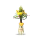 The Valentine Bouquets feature yellow flowers in a repurposed Hennessy V.S.O.P bottle vase with a heart-shaped "SWEET" tag, making for an eco-friendly floral arrangement.