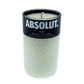 A recycled black label vodka candle in a glass container designed to resemble a vodka bottle, featuring the brand and alcohol content details on its label.