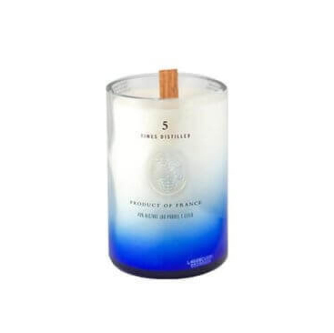 The Recycled Vodka Candle – Multi-color features a stylish container and is ideal for those who appreciate elegant, custom candles made from recycled glass.
