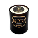 The Recycled Black Champagne Candle is made from a Luc Belaire Rare Brut bottle, features all-natural soy white wax, and comes with a branded lid.
