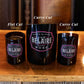 Three black Luc Belaire Rare Rosé bottles—a 750mL flat cut, a 3L curve cut, and a 1.5L curve cut—are upcycled as containers, including a Recycled Rare Rosé Champagne Candle, all displayed on wood.