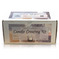 A rectangular box labeled "Candle Creating Kit" from Custom Candle Co, featuring images of custom candles and stating it is an all-natural, 100% soy wax candle making kit.