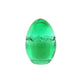 The Green Glass Easter Egg is an egg-shaped candle with a wavy crackle detail, made of natural wax and infused with a sweet peeps scent for a festive springtime atmosphere.