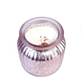 The Mother’s Day Glass Pink Jar with Rose Petals features a white candle topped with dried rose petals in a ribbed pink glass jar—a thoughtful gift for mom, beautifully photographed from above on a white background.