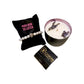 The Mother’s Day Gift Box includes a white bracelet on a black pillow with a "Push Here to Listen" button, a soothing lavender candle, and a business card for The Custom Candle Co.—a thoughtful gift for mom.