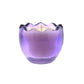 The Purple Glass Easter Egg is a natural wax candle in a translucent, wavy-edged glass holder, displayed against a white background.
