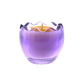 The Purple Glass Easter Egg w/ Yoke features a wavy-rimmed purple glass holder cradling an egg-shaped natural wax candle, displayed on a white background.