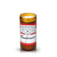 The Recycled American-Style Beer Candle is hand-poured in a brown glass container crafted from a recycled Budweiser beer bottle, complete with the original label.