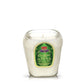 The Recycled Apple Whiskey Candle features white coconut apricot wax in a clear, textured glass made from an upcycled whiskey bottle with a green Crown Royal Regal Apple label.
