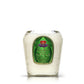 The Recycled Apple Whiskey Candle is a white coconut apricot wax candle in a clear glass holder with a green Crown Royal Regal Apple label, crafted from an upcycled whiskey bottle.