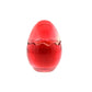 The Red Glass Easter Egg w/ Yoke is an egg-shaped candle with a wavy seam, crafted from natural wax and shown against a white background.