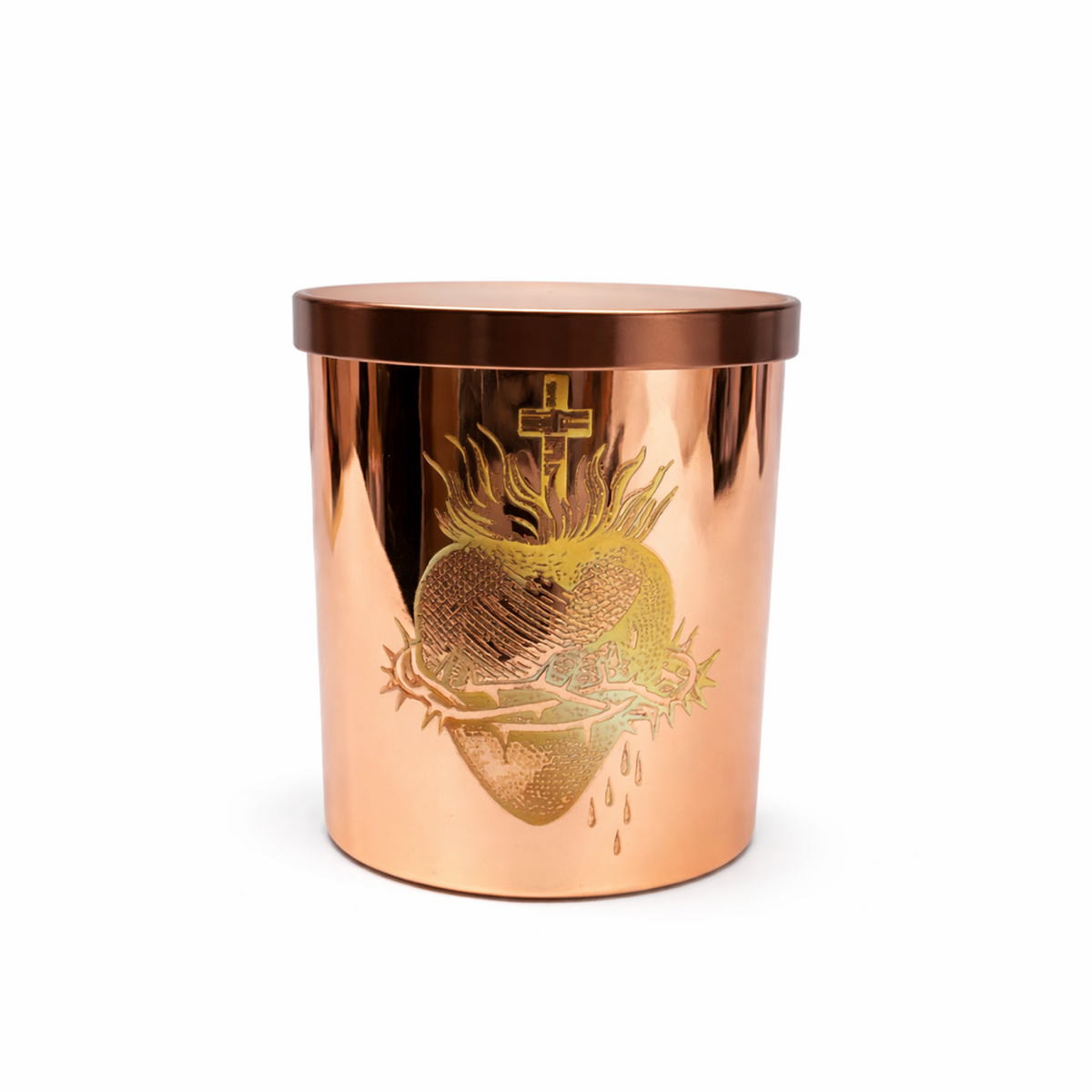 Copper Sacred Heart Candle