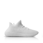 A Yeezy 350 Sneaker Candle (On Backorder), shaped like a white sneaker with laces and a textured sole, is shown against a plain white background.