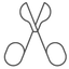 Line drawing of a pair of wick cutters on a trasparent background
