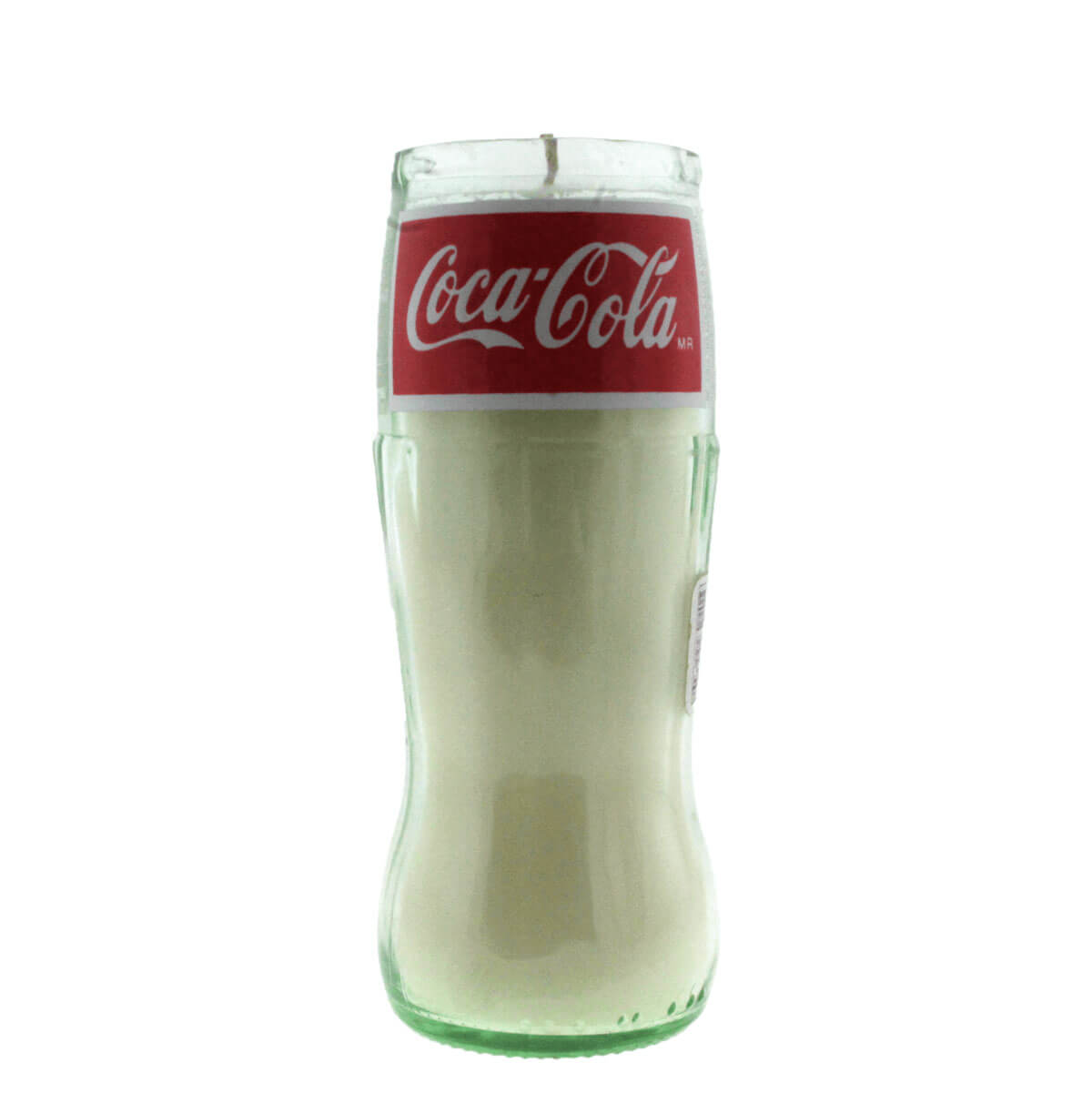 The Recycled Soda Bottle Candle is a hand-poured soy candle set in a glass Coca-Cola bottle with a red label—an eye-catching, eco-friendly accent for any space.