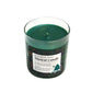 The Musical Holiday Candle – Holiday Pine is a green soy candle in a glass container with pine decorations inside the wax—ideal for anyone who loves musical Christmas candles.