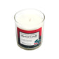 The Musical Holiday Candle – Holiday Sparkle is a white soy candle in a glass jar with holly graphics on a red label—perfect for those who love festive holiday scents and musical Christmas candles.