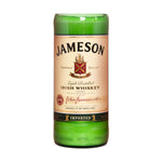 The Recycled Irish Whiskey Candle is crafted from a green glass whiskey bottle with the original Jameson label and filled with natural coconut-apricot wax.