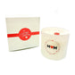 The Mom Quote Candle (Frosted tumbler jar) is a white soy wax candle in a "MOM" labeled glass holder with a heart, paired with a gift box featuring a red "Happy Valentine" design—perfect for Valentine’s Day gifting.