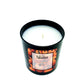 Unlit Musical Halloween Candle – Pumpkin Pancake scent, black soy wax with a single wick and pumpkin border label, shown against a white background.